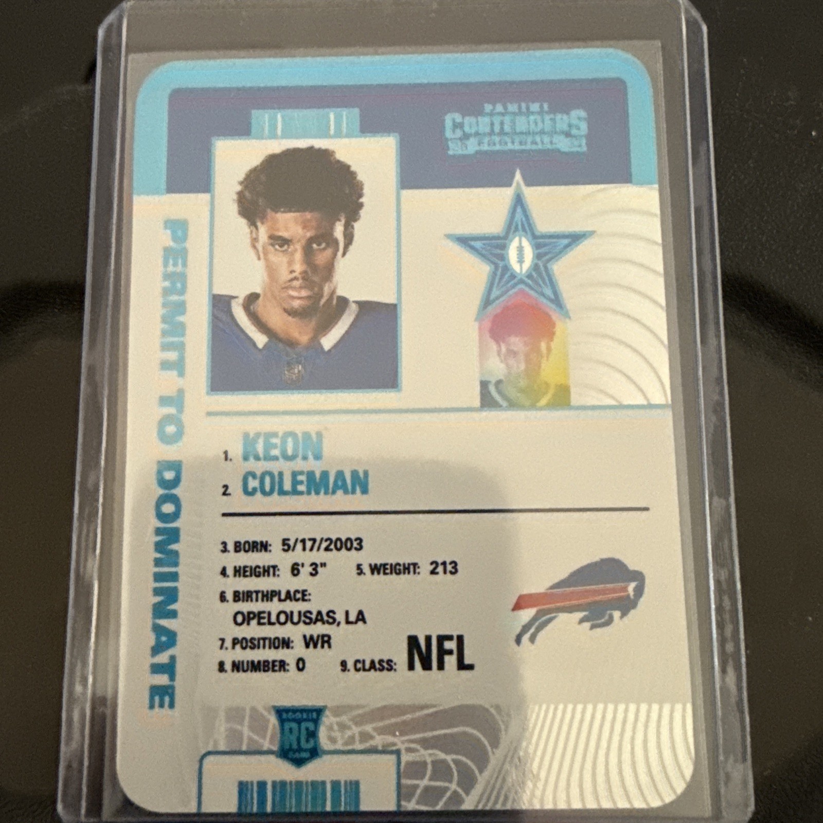 Keon Coleman 2024-25 Panini Contenders RC Permit To Dominate SSP Case Hit Bills