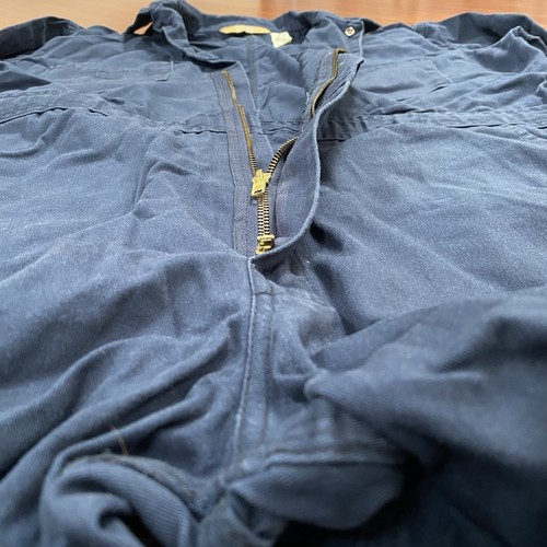 CE Schmidt Coveralls Mens Large Short Durable Jumpsuit Workwear Navy Blue Cotton - Picture 5 of 20