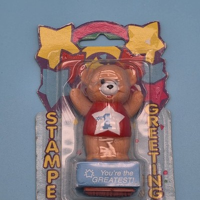 Vintage 1994 Noteworthy Stamper Greetings ''You're The Greatest'' Item ED1540 Bear