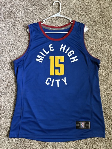 Nikola Jokic Men’s Size Large Fanatics Denver Nuggets Blue Jersey Mile High City