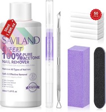 Image of Gel Nail Polish Remover Kit 50ml Acetone Acrylic Soak Off Tool Set