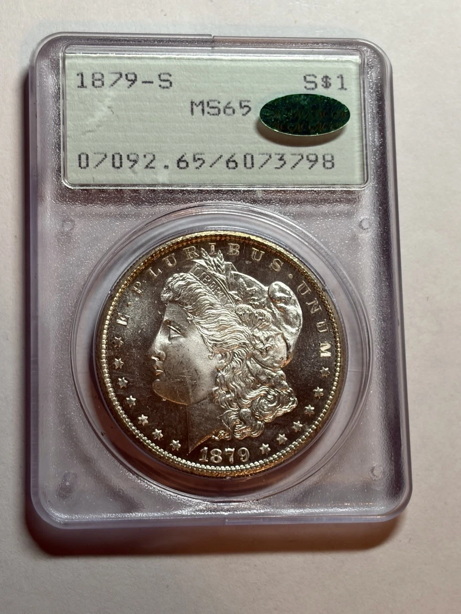 PCGS Certified MS 65 Graded 1879 Year Morgan US Dollars (1878-1921