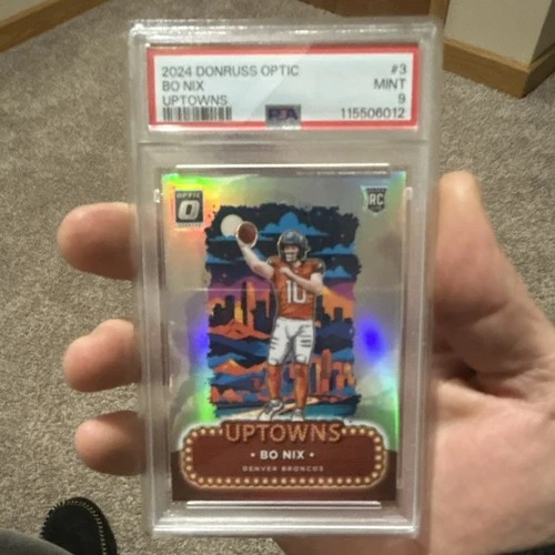 Panini 2024 Donruss Optic Uptowns Bo Nix Rookie Insert Denver Broncos #3 PSA 9