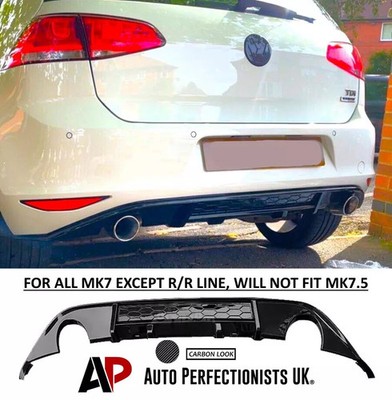 For VW Golf TSI TDI MK7 Rear Carbon Fibre Valance Diffuser Spoiler Splitter Kit!