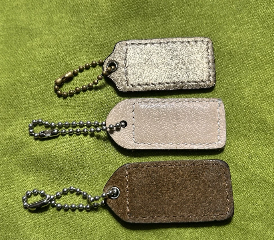 Coach Leather Hangtag Lot of 3 – Tan Beige Brown Replacement Tags | USA Seller - Image 2 of 4