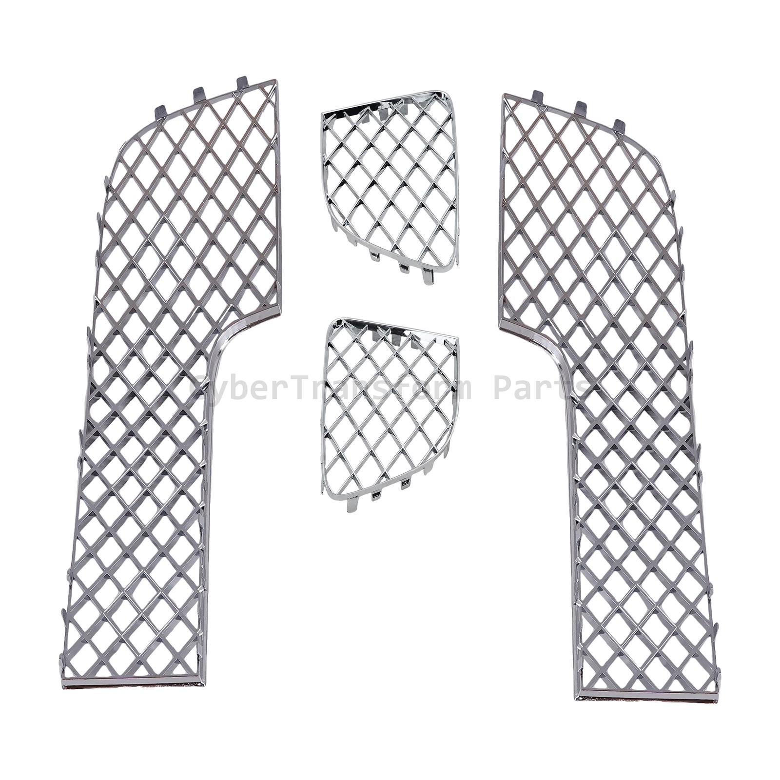 4PCS For 2012-2015 Bentley Continental GT GTC Chrome Bumper Lower Mesh Grille