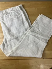 Saks Fifth Avenue 100% Linen Pants Mens XL  Casual Trousers Lightweight