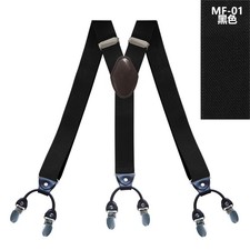 Men's 6-clip Suspenders Adjustable Elastic Y-shaped Braces Dinner Suit with Box