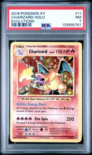2016 POKEMON XY EVOLUTIONS #11 CHARIZARD-HOLO PSA 7