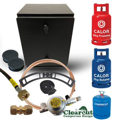 Metal Gas Box, Campervan Gas Locker, With/Without Kit & Regulator