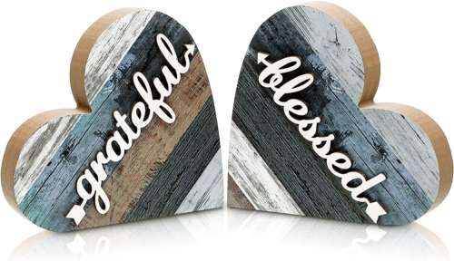 2 Pcs Rustic Table Decorations for Living Room Home Decor Farmhouse Valentines D