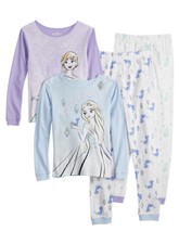 Girl  s DISNEY'S FROZEN 2 Explore  Believe 2 Tops  2 Bottoms Pajamas Size 4 NWT