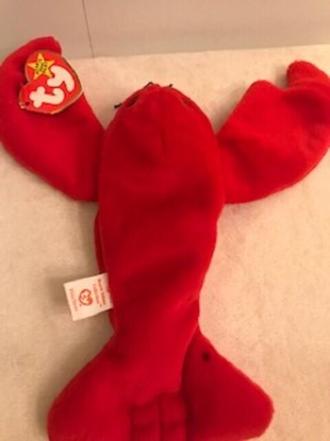 Rare Ty Beanie Baby - Pinchers the Lobster - (Retired) DOB: 6-19-93: w/ Errors