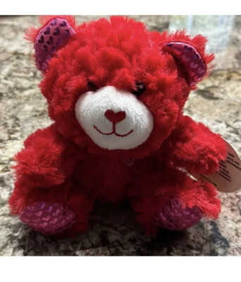 Greenbrier Small Red Fluffy Valentine Teddy Bear 5