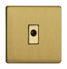 Varilight XDBFODS Screwless Brushed Brass 1 Gang 16A Flex Outlet Plate