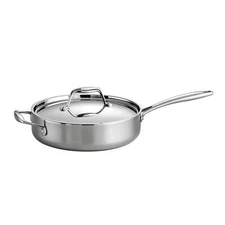 Stainless Steel 3-Quart Saute Pan with Lid Induction-...