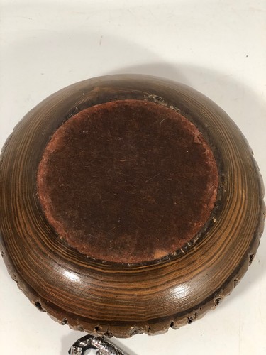 Vintage Ellwood Handmade Rusticware Wood Bark Nut Bowl w Nutcracker & Picks USA - Picture 10 of 12