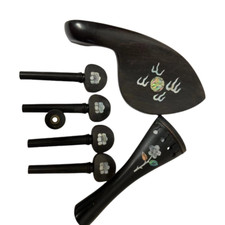 violin ebony parts,Inlaid pattern Tailpiece Tuning pegs Endpins Chin rest
