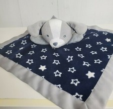 Child Of Mine Lovey Security Blanket Carter's Dog Navy Blue Gray Star