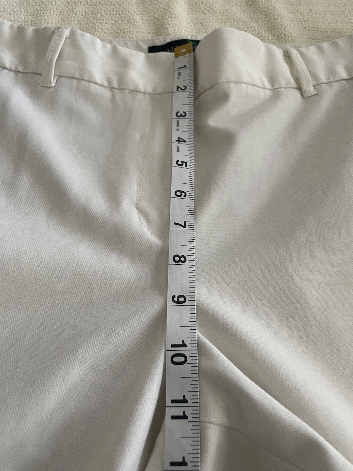 OFF WHITE Pantaloni eleganti chino Talbots Off White leggermente elasticizzati taglia 14 25 pollici cuciture interne usati in ottime condizioni