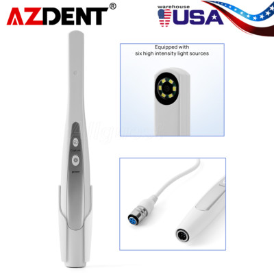AZDENT Dental Intraoral Camera USB HD Camera 4.0 Mega Pixels 6 White LED Lights