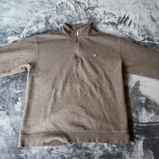 FILA 1/4 Zip Sweater Mens Size L Charcoal Gray Long Sleeve Pullover