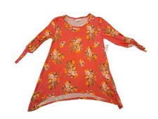 Bobbie Brooks Ladies Salmon Pink Shark Bite Tunic Top So soft Size Medium