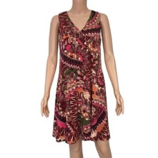 Nine West Ladies Sleeveless V-Neck Multicolored Floral Dress Size 4 Small NWT