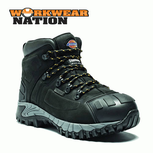 Mens Dickies Medway Safety Hiker Boot, Steel Toe, Thinsulate Lined Black FD23310