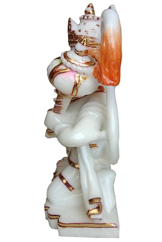 12 Inch white Marble Stone Hanuman Statue Idols Murti Moorti Sculptures Bajrang - Picture 4 of 6