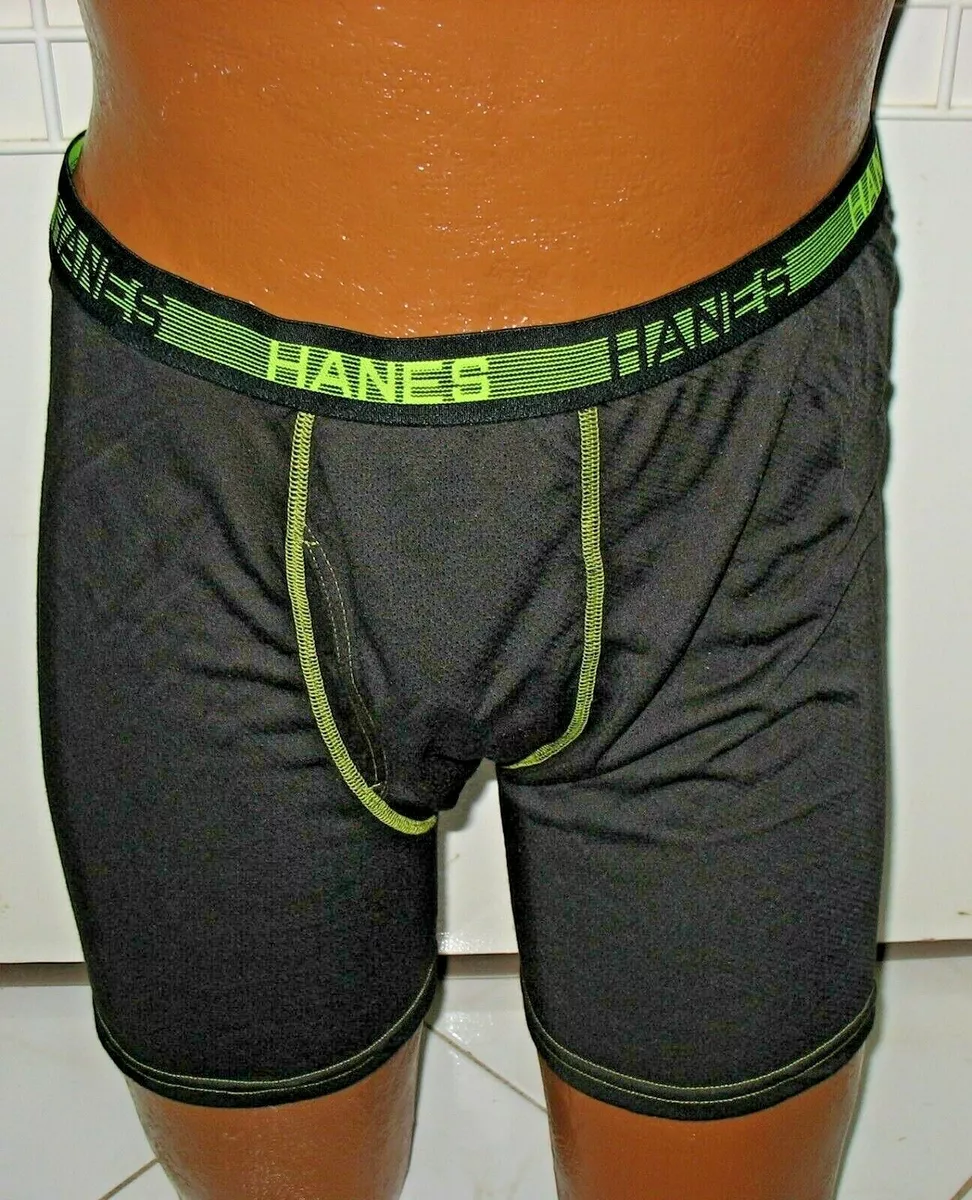 LOT OF 2 HANES COMFORTABLE NEW XL BLACK POLYESTER BOXER