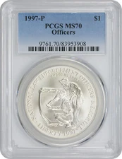 1997-P Officers Dollar Commemorative MS70 PCGS Mint State 70