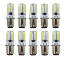 10pcs BA15D LED Bulb Lamp Fit Singer 221/301A/401A White Equivalent 30W 110V H