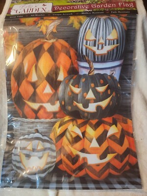 NEW SEALED Erin's Garden - ''Patterned Jack-O-Lanterns''  12.5'' x 18''