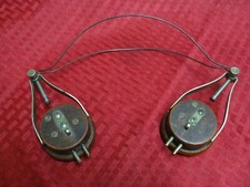 Vintage rare unique Red Mottled Pattern Headphones radio earphone headset