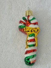 Glass Candy Cane Christmas Ornament 2 1/2"