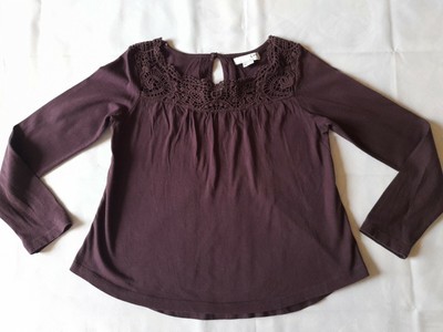 Haut Pour Fille Taille 8 Ans - Marque La Halle - Couleur Prune - 100% Coton - Occasion Très Bon état