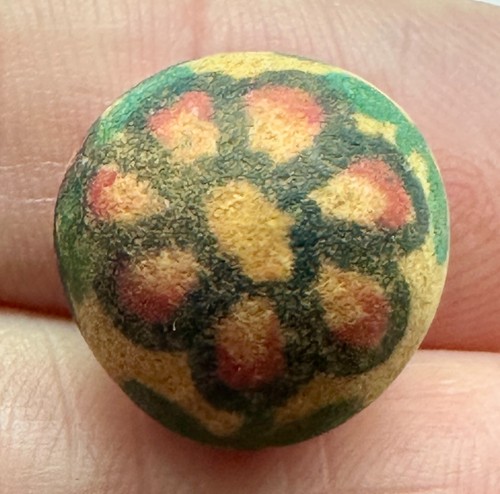 ANTIQUE HAND PAINTED CLAY MARBLE 5/8" flowers from the mid to late 1800's - Bild 5 von 7