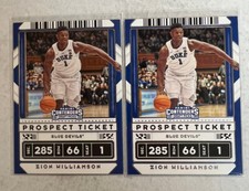 2020 Contenders Draft Zion Williamson Prospect Ticket #13 (2 cards)