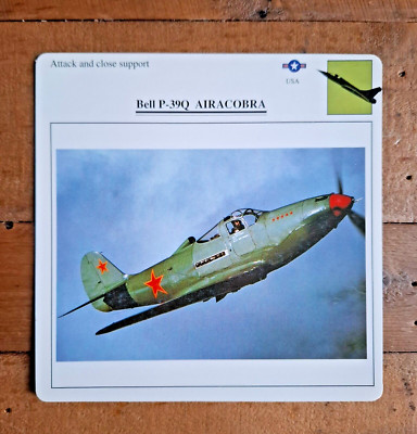 Bell P-39Q Airacobra - Attack & Close Support - Warplanes Collectors Card.