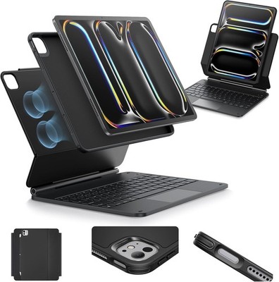 ESR iPad Pro 13 Keyboard Case M5 M4 2025 2024 Magnetic Stand Trackpad Black