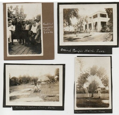 FIDSCHI INSELN Szenen bei Suva 7 x Vintage Fotografien 1921