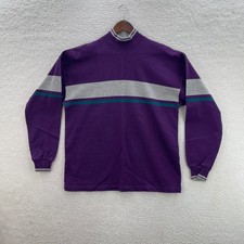 Vintage LL Bean Shirt Mens L Purple Heavy Cotton Mock Neck Rugby Made in USA