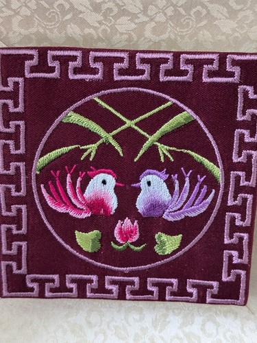 Korean Silk Embroidered Mandarin Duck Shadow Box Art "Endless Love" - Picture 10 of 10