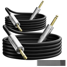 Premium 6.35mm Audio Cable 25 Ft/2 Pack, 1/4 Inch TS Instrument Professional ...
