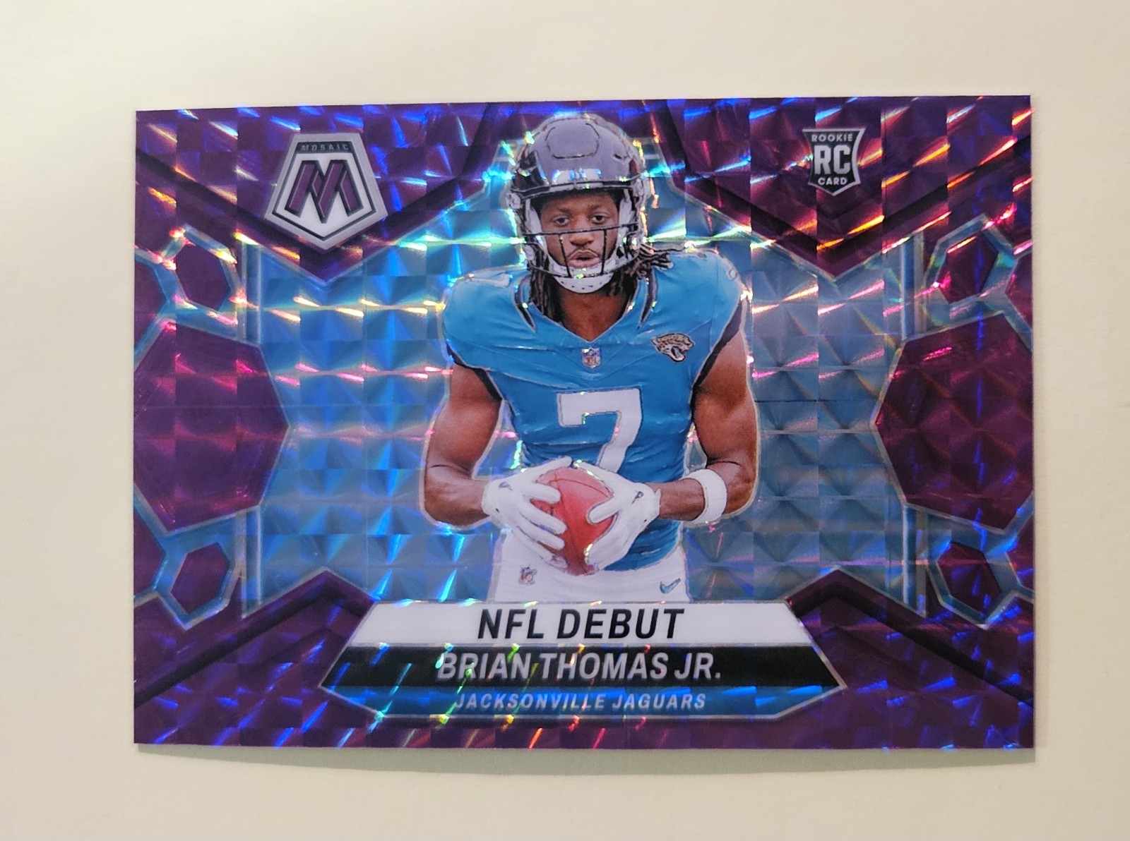 2024 Panini Mosaic Brian Thomas Jr. Purple Mosaic NFL Debut 24/49 Rookie RC #282