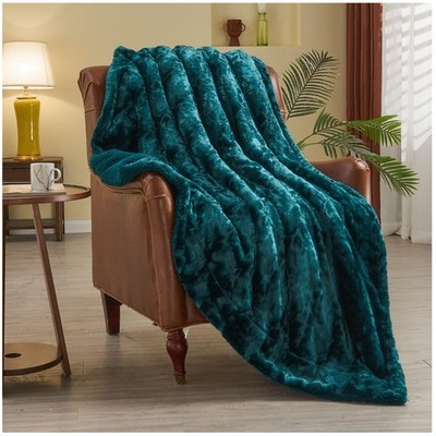 Soft Plush Warm Blanket for Couch Dark Teal