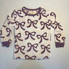 Jessica Simpson Toddler Girls Purple Bow Fleece Pajama Top 24M Long Sleeve - 109
