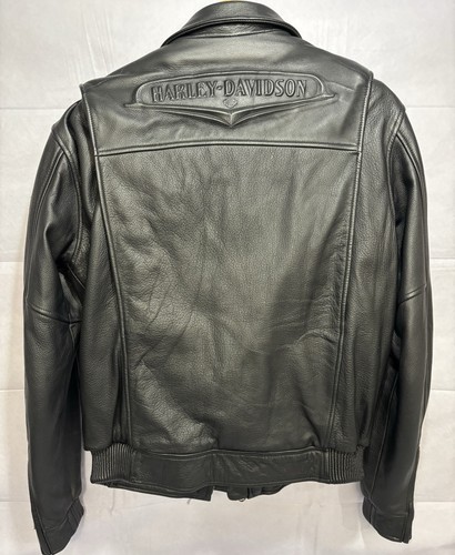 IMMACULATE Harley Davidson Jacket Motorcycle Black Leather Mens Small Protective - Picture 10 of 18