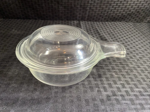 Vintage Pyrex Clear Glass Grab It Bowl 601-B Lid 601-C 2 Cups 550 ML USA